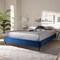 Baxton Studio Volden Blue Velvet Upholstered Full Size Wood Platform Bed Frame 155-9465 - alternate 8